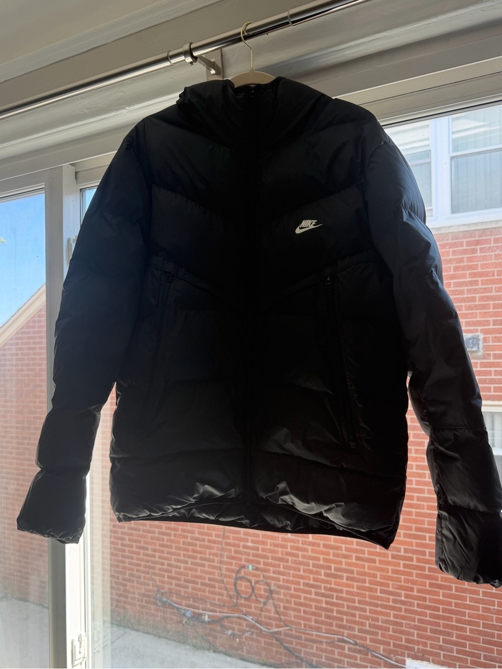Nike Men’s Black Hooded Puffer Coat